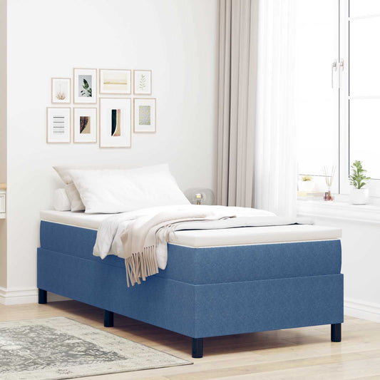 vidaXL Κρεβάτι πλατφόρμα Μπλε 80 x 200 cm Υφασμάτινο Κορντουρά