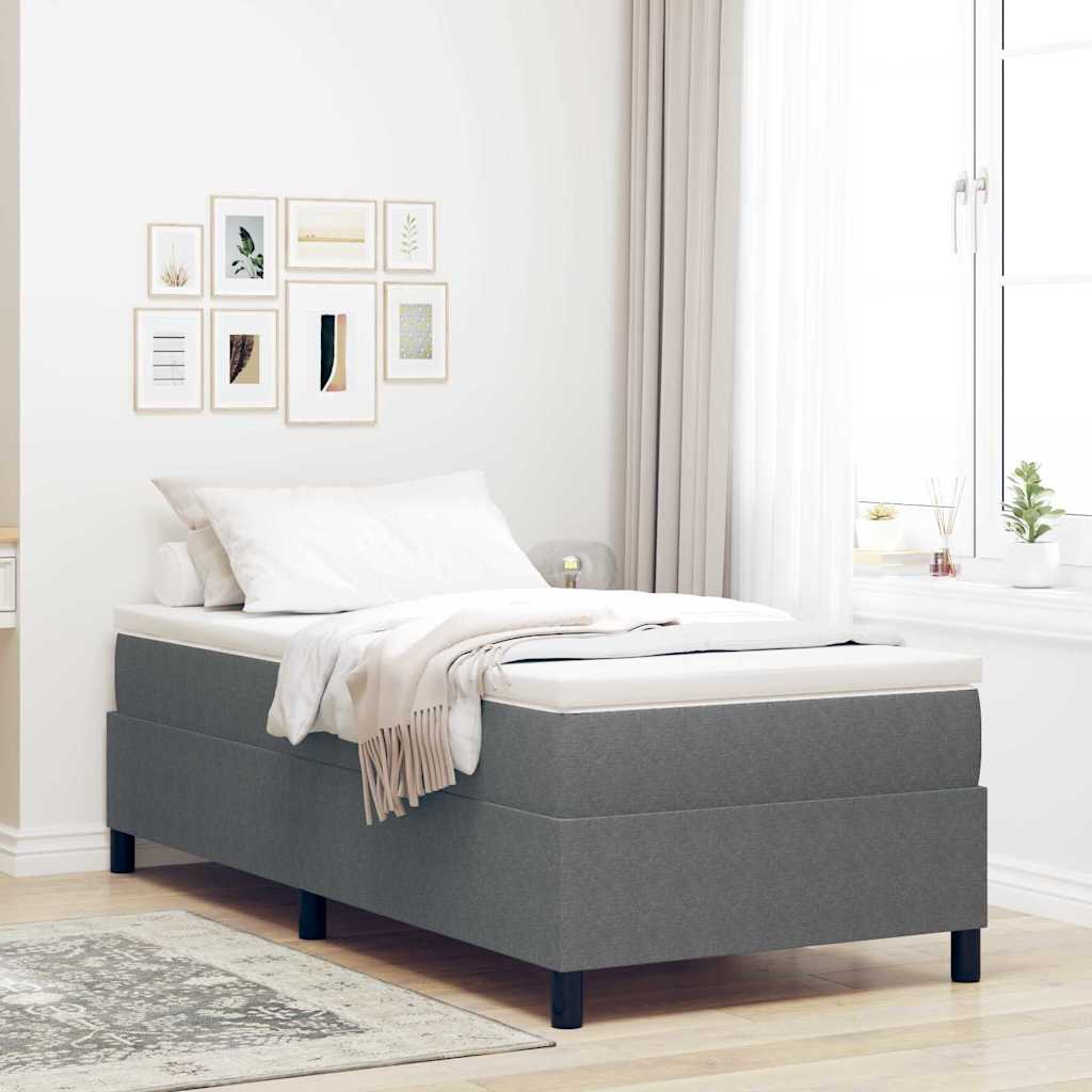 vidaXL Κρεβάτι Box Spring Ανοιχτό Γκρι Μοναδικό Κορντουρόι