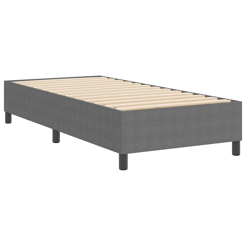 vidaXL Κρεβάτι Box Spring Ανοιχτό Γκρι Μοναδικό Κορντουρόι