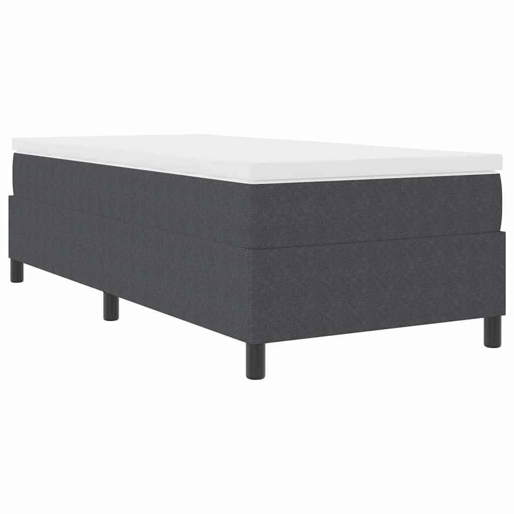 vidaXL Κρεβάτι Box Spring Σκούρο Γκρι Μονό Κορντούρα