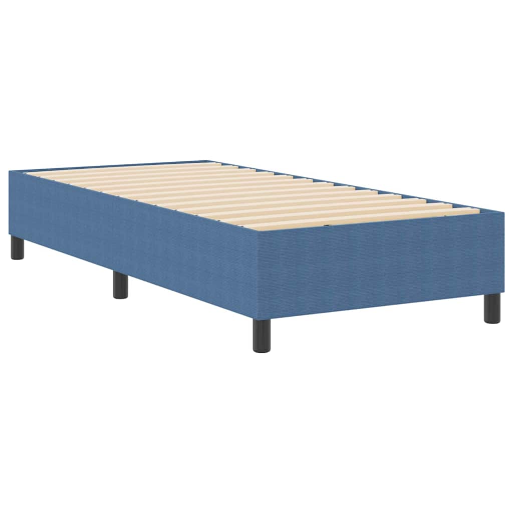 vidaXL Κρεβάτι πλατφόρμα Μπλε 90 x 190 cm Υφασμάτινο Κορντουρά