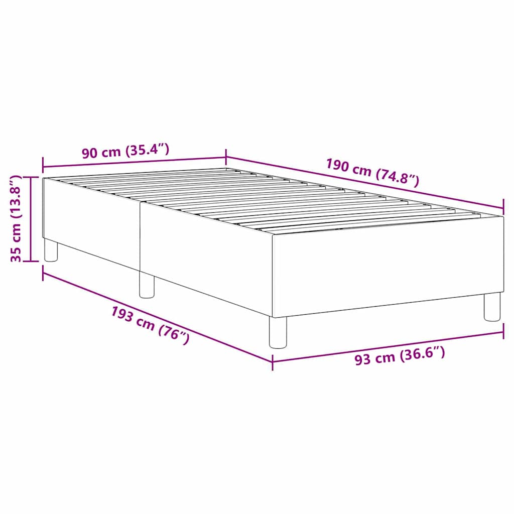 vidaXL Κρεβάτι με ελατήρια Γκρι Πράσινο 90 x 190 cm Βελούδο