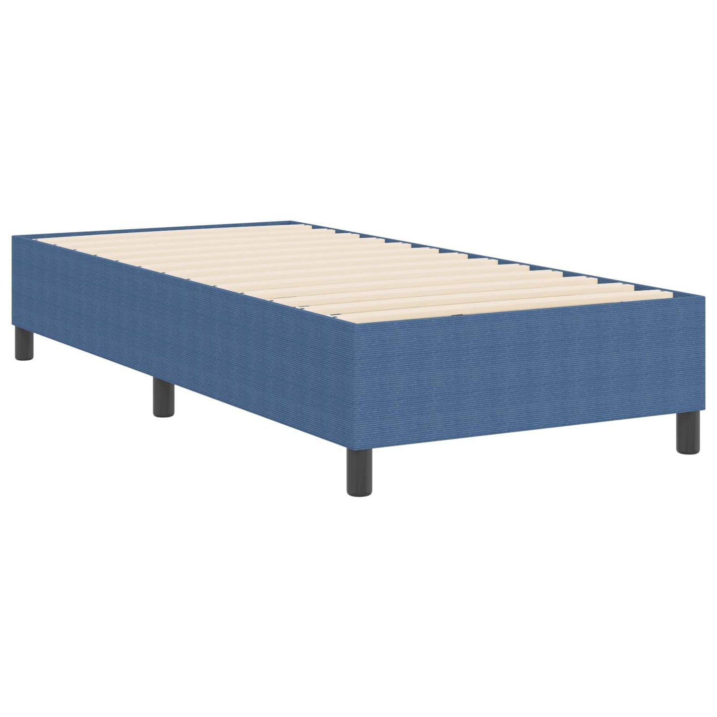 vidaXL Κρεβάτι πλατφόρμα Μπλε 90 x 200 cm Υφασμάτινο Κορντουρά