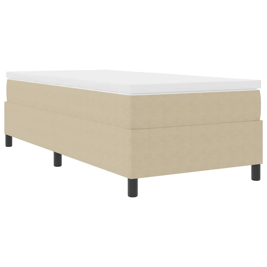 vidaXL Κρεβάτι Box Spring Ανοιχτό Πράσινο Γκρι 90x200 εκ Ύφασμα Κορντουρόι