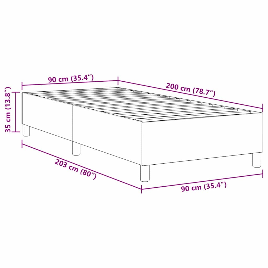 vidaXL Κρεβάτι Box Spring Ανοιχτό Πράσινο Γκρι 90x200 εκ Ύφασμα Κορντουρόι