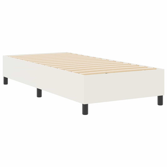 vidaXL Κρεβάτι πλατφόρμα Κρεμ 100 x 200 cm Υφασμάτινο Κορντουρά