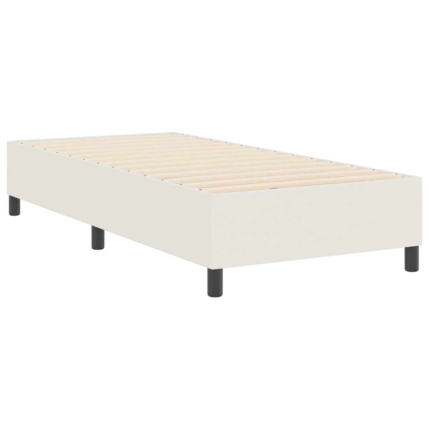 vidaXL Κρεβάτι πλατφόρμα Κρεμ 100 x 200 cm Υφασμάτινο Κορντουρά
