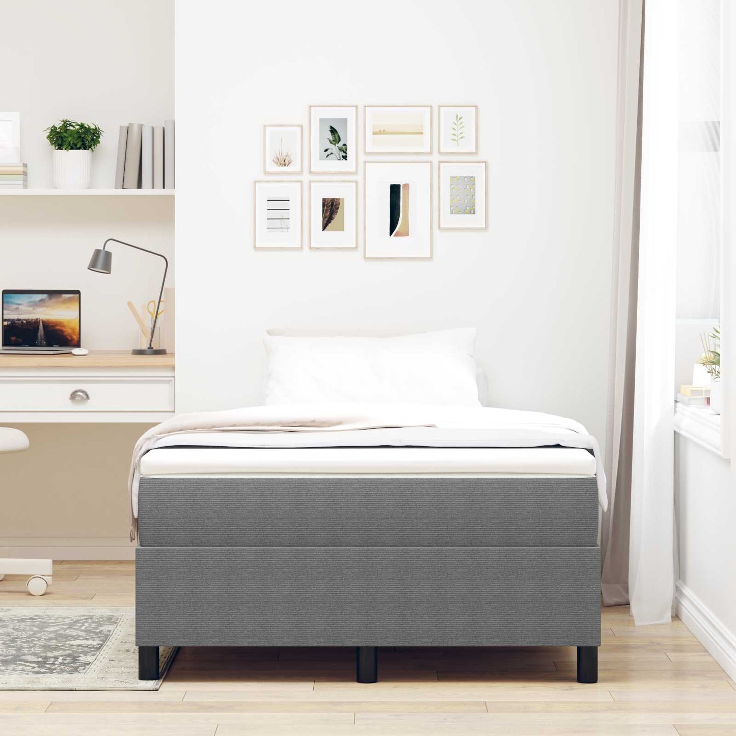 vidaXL Κρεβάτι πλατφόρμα Ανοιχτό γκρι 120 x 190 cm