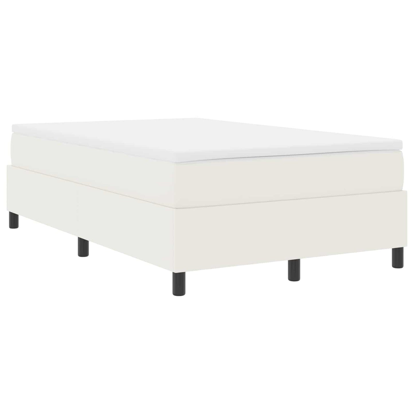 vidaXL Κρεβάτι πλατφόρμα Κρεμ 120 x 190 cm Υφασμάτινο Κορντουρά