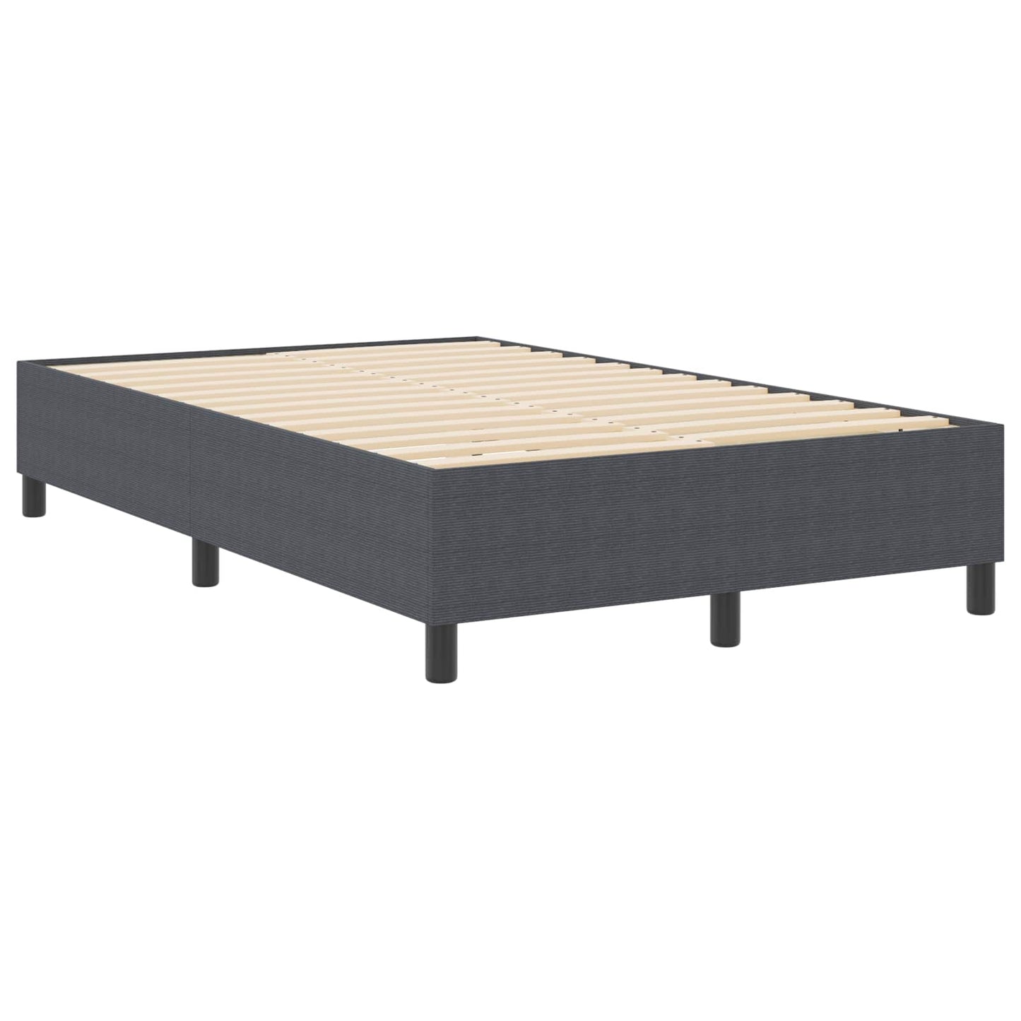 vidaXL Κρεβάτι πλατφόρμα Σκούρο Γκρι 120 x 200 cm Υφασμάτινο Κορντουρά
