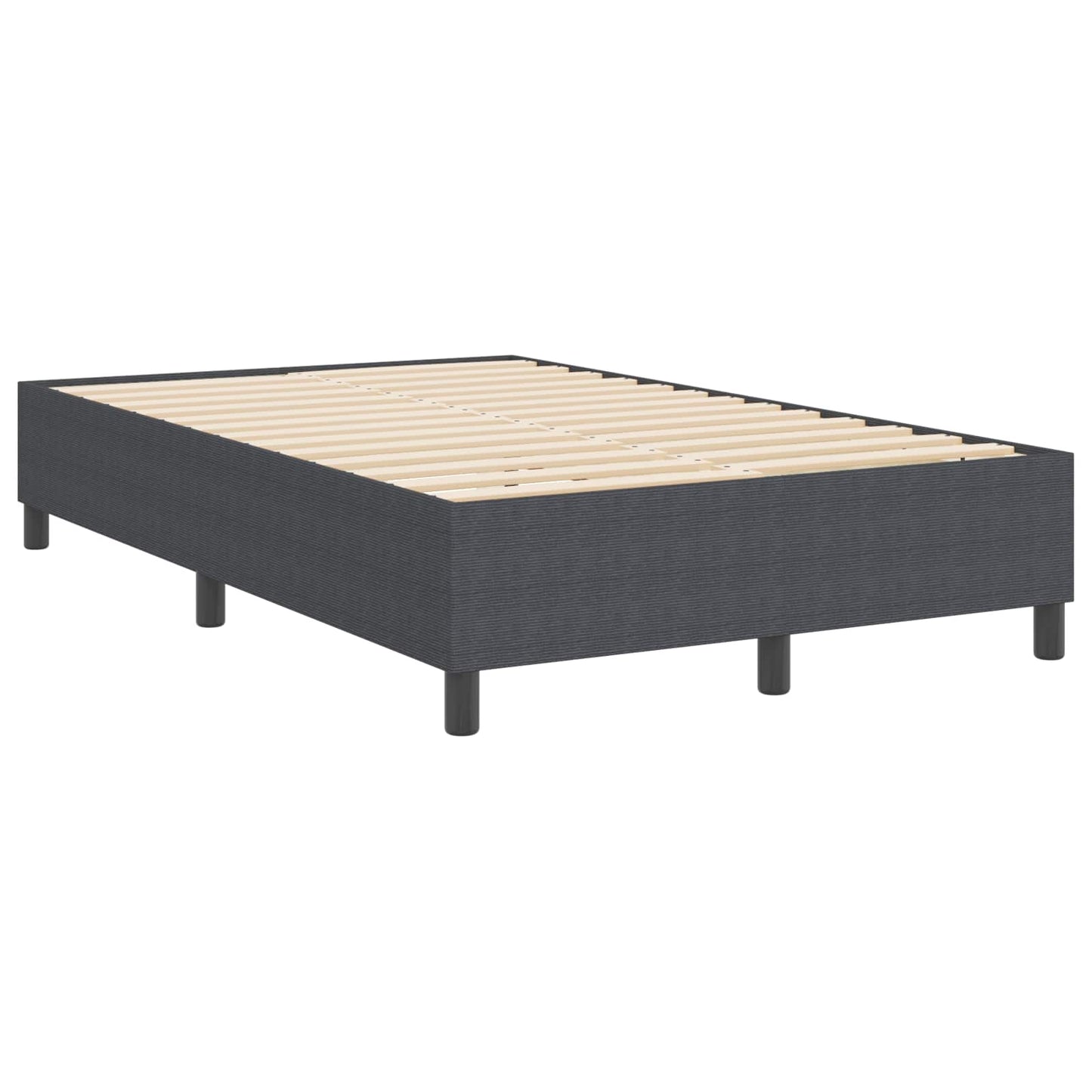 vidaXL Κρεβάτι πλατφόρμα Σκούρο Γκρι 120 x 200 cm Υφασμάτινο Κορντουρά