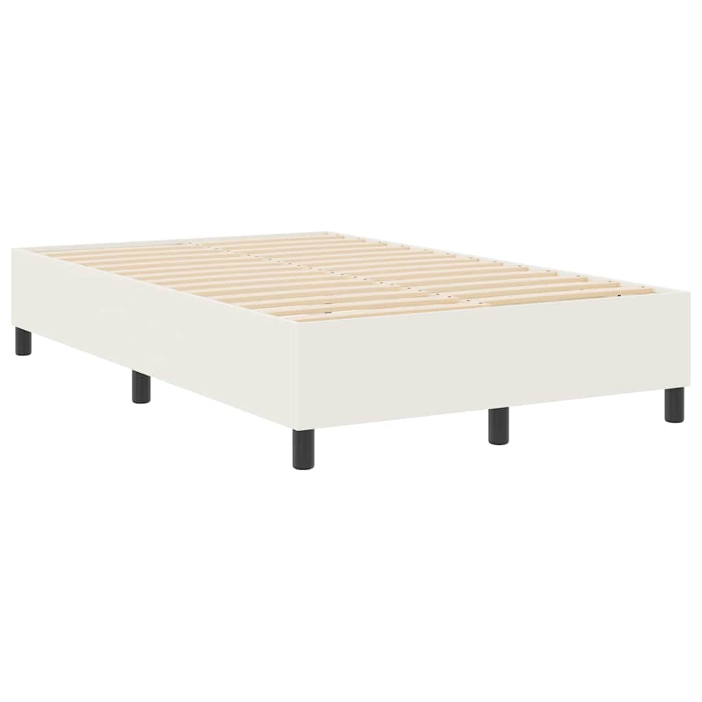 vidaXL Κρεβάτι πλατφόρμα Κρεμ 120 x 200 cm Υφασμάτινο Κορντουρά