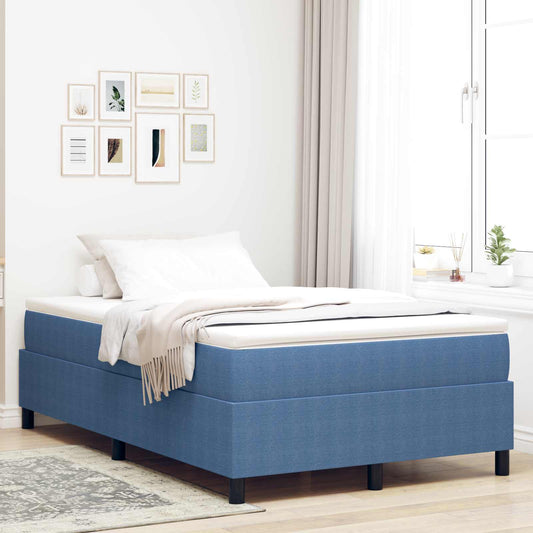 vidaXL Κρεβάτι πλατφόρμα Μπλε 120 x 200 cm Υφασμάτινο Κορντουρά
