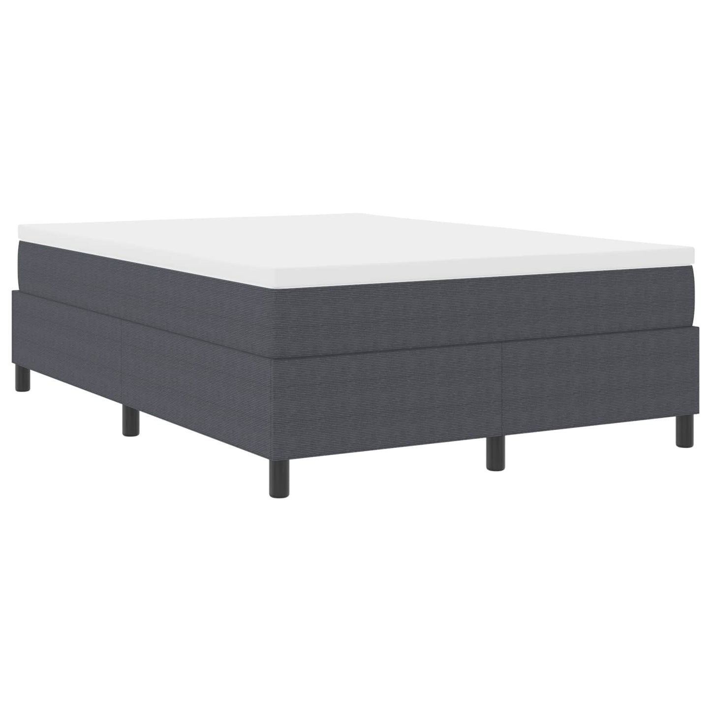 vidaXL Κρεβάτι πλατφόρμα Σκούρο Γκρι 140 x 190 cm Υφασμάτινο Κορντουρά
