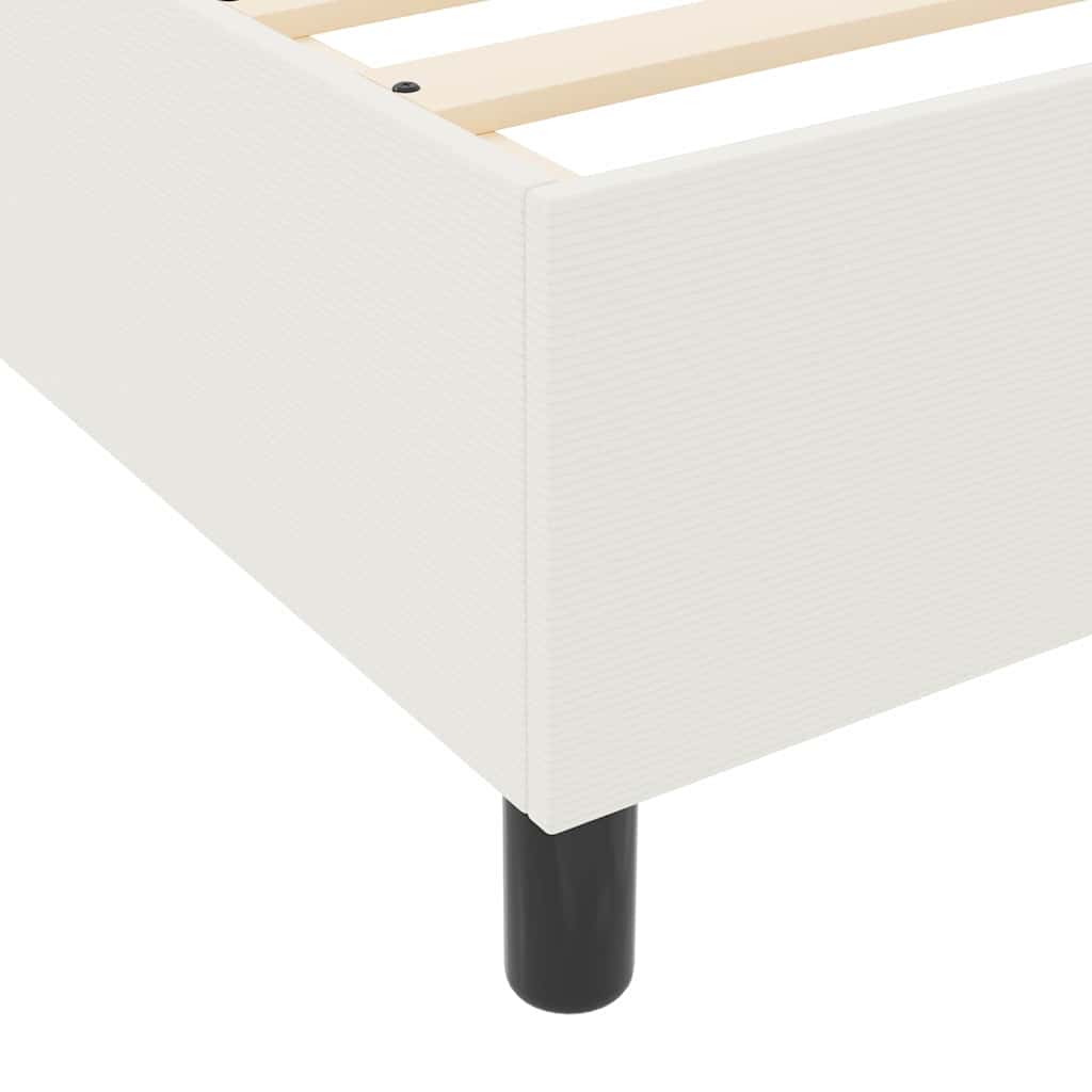 vidaXL Κρεβάτι πλατφόρμα Κρεμ 140 x 190 cm Υφασμάτινο Κορντουρά