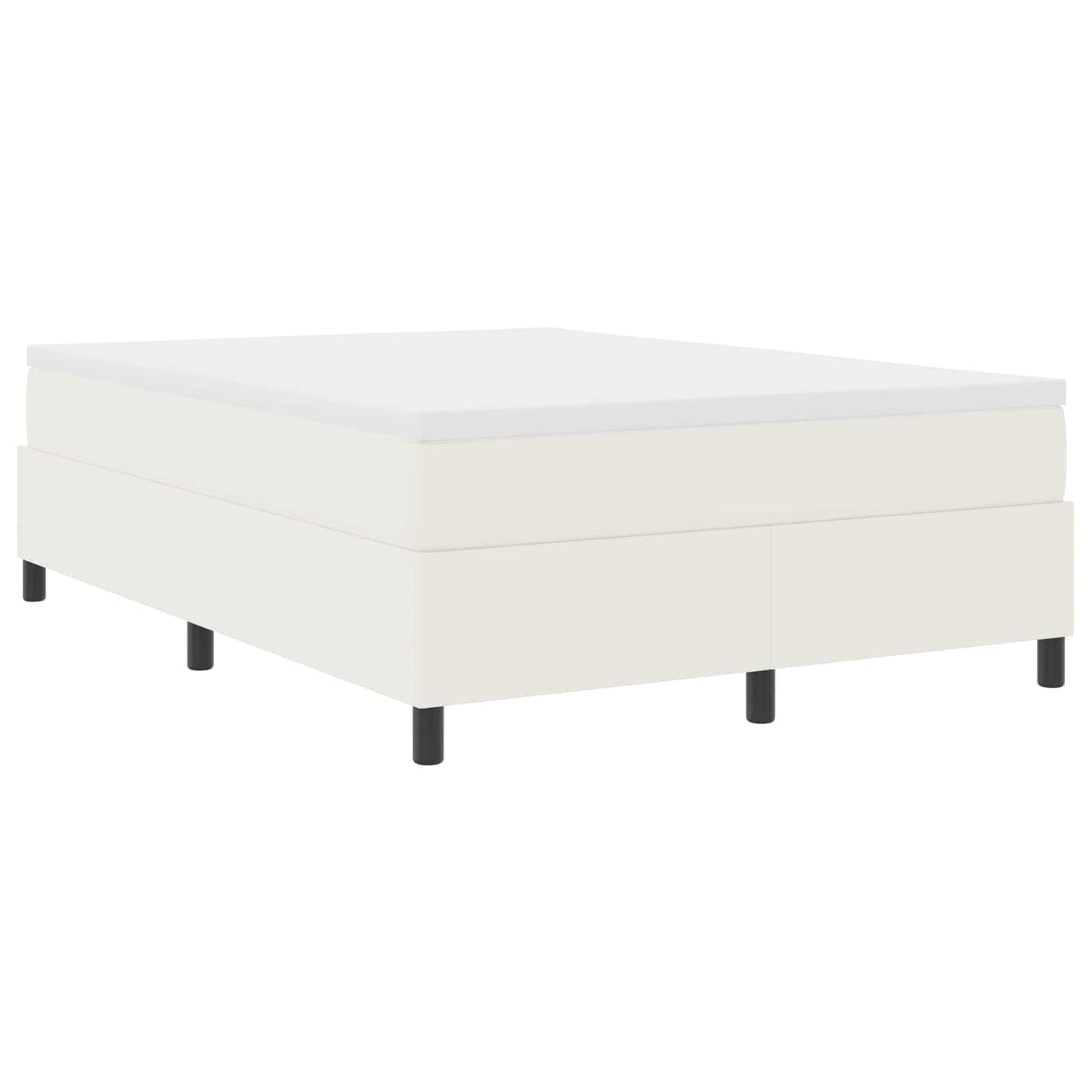 vidaXL Κρεβάτι πλατφόρμα Κρεμ 140 x 190 cm Υφασμάτινο Κορντουρά