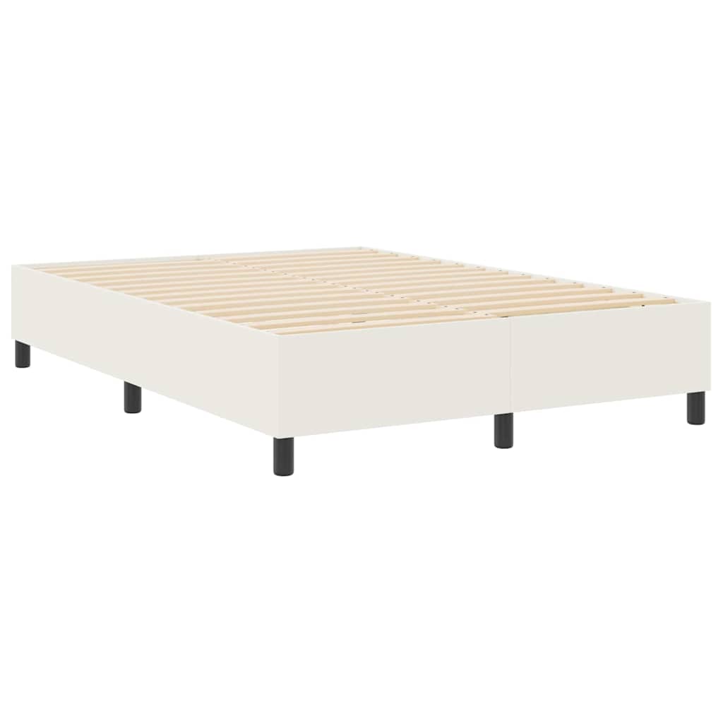 vidaXL Κρεβάτι πλατφόρμα Κρεμ 140 x 190 cm Υφασμάτινο Κορντουρά