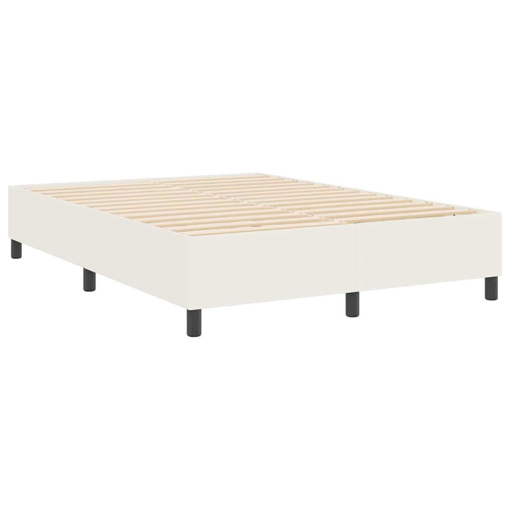 vidaXL Κρεβάτι πλατφόρμα Κρεμ 140 x 190 cm Υφασμάτινο Κορντουρά
