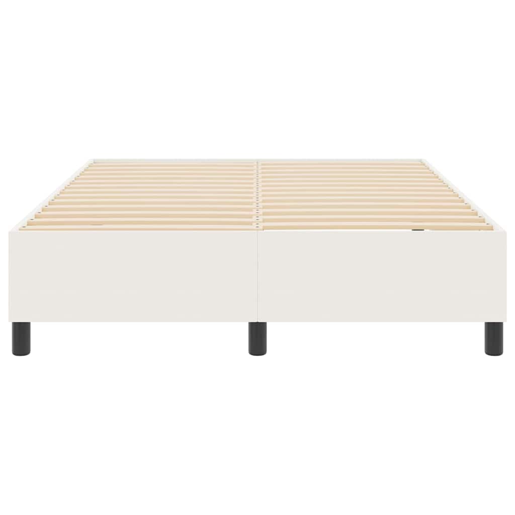 vidaXL Κρεβάτι πλατφόρμα Κρεμ 140 x 190 cm Υφασμάτινο Κορντουρά