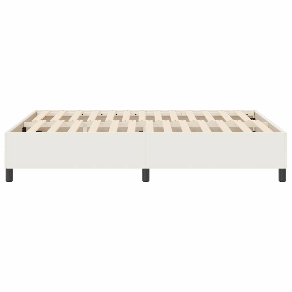 vidaXL Κρεβάτι πλατφόρμα Κρεμ 140 x 190 cm Υφασμάτινο Κορντουρά