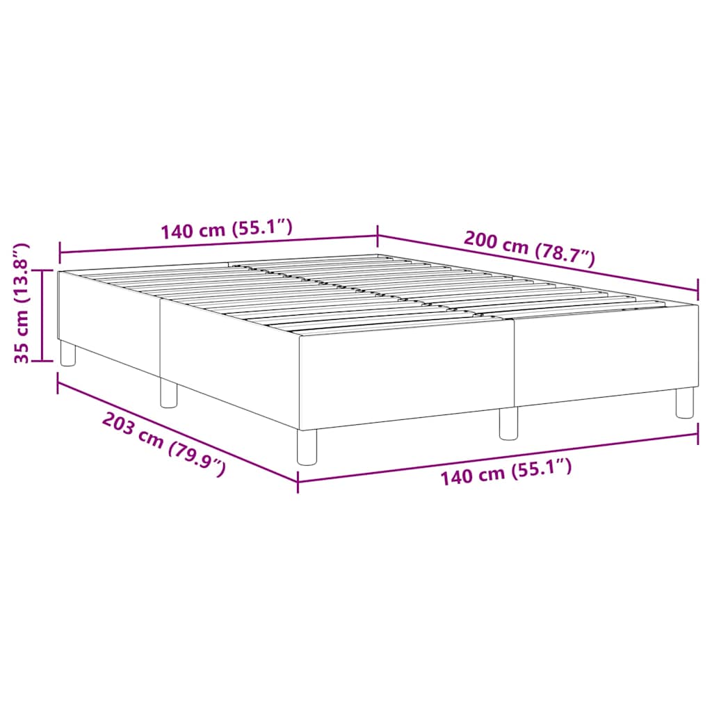 vidaXL Κρεβάτι Box Spring Ανοιχτό Πράσινο Γκρι 140x200 εκ. Ύφασμα Κοντούρι