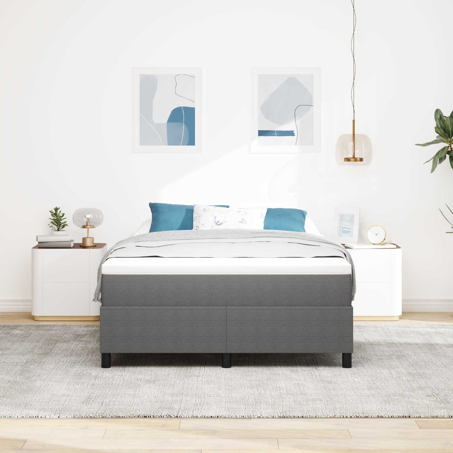 vidaXL Κρεβάτι πλατφόρμα Ανοιχτό γκρι 160 x 200 cm