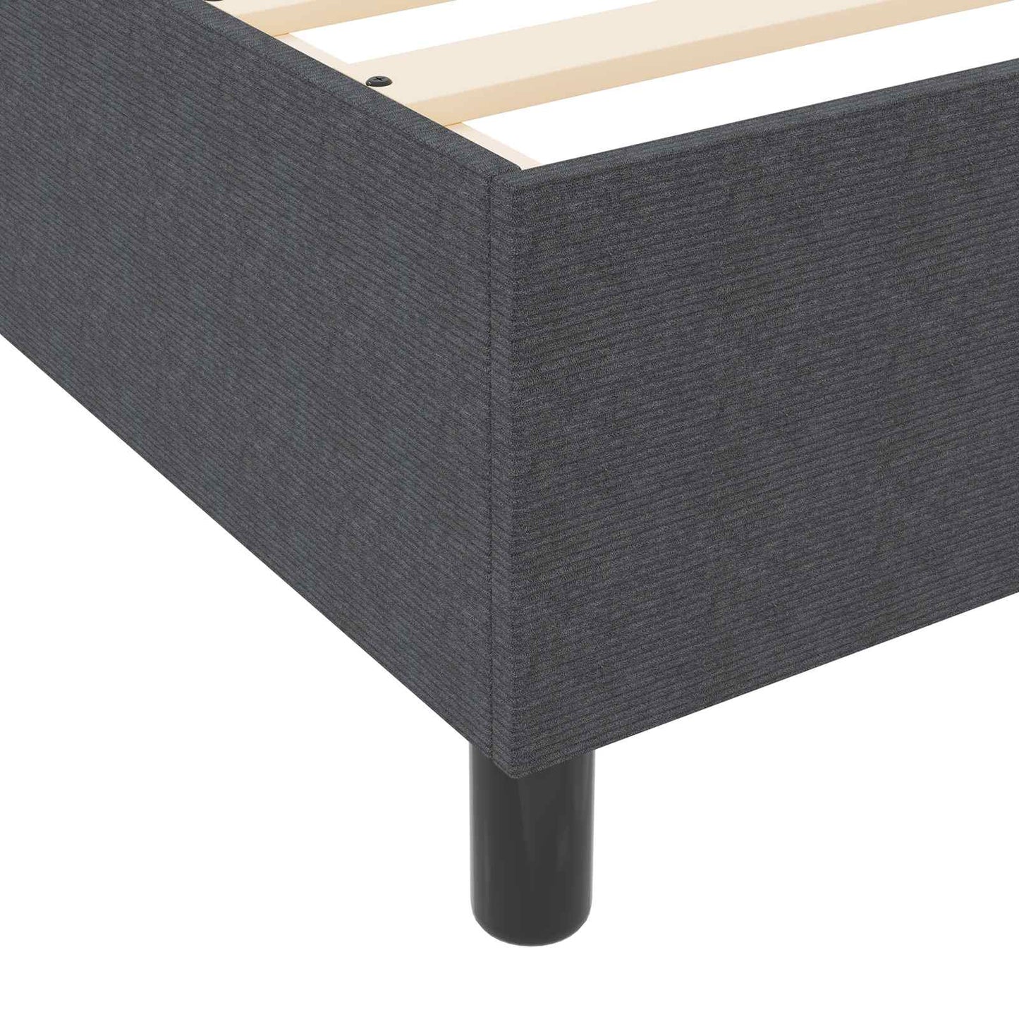 vidaXL Κρεβάτι πλατφόρμα Σκούρο Γκρι 160 x 200 cm Υφασμάτινο Κορντουρά