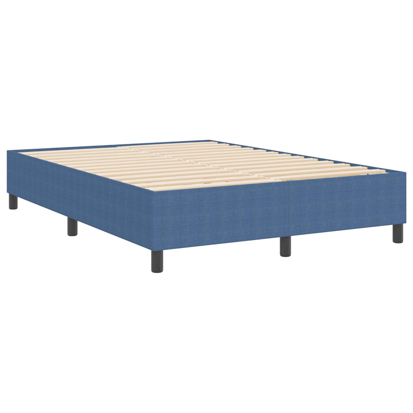 vidaXL Κρεβάτι πλατφόρμα Μπλε 160 x 200 cm Υφασμάτινο Κορντουρά