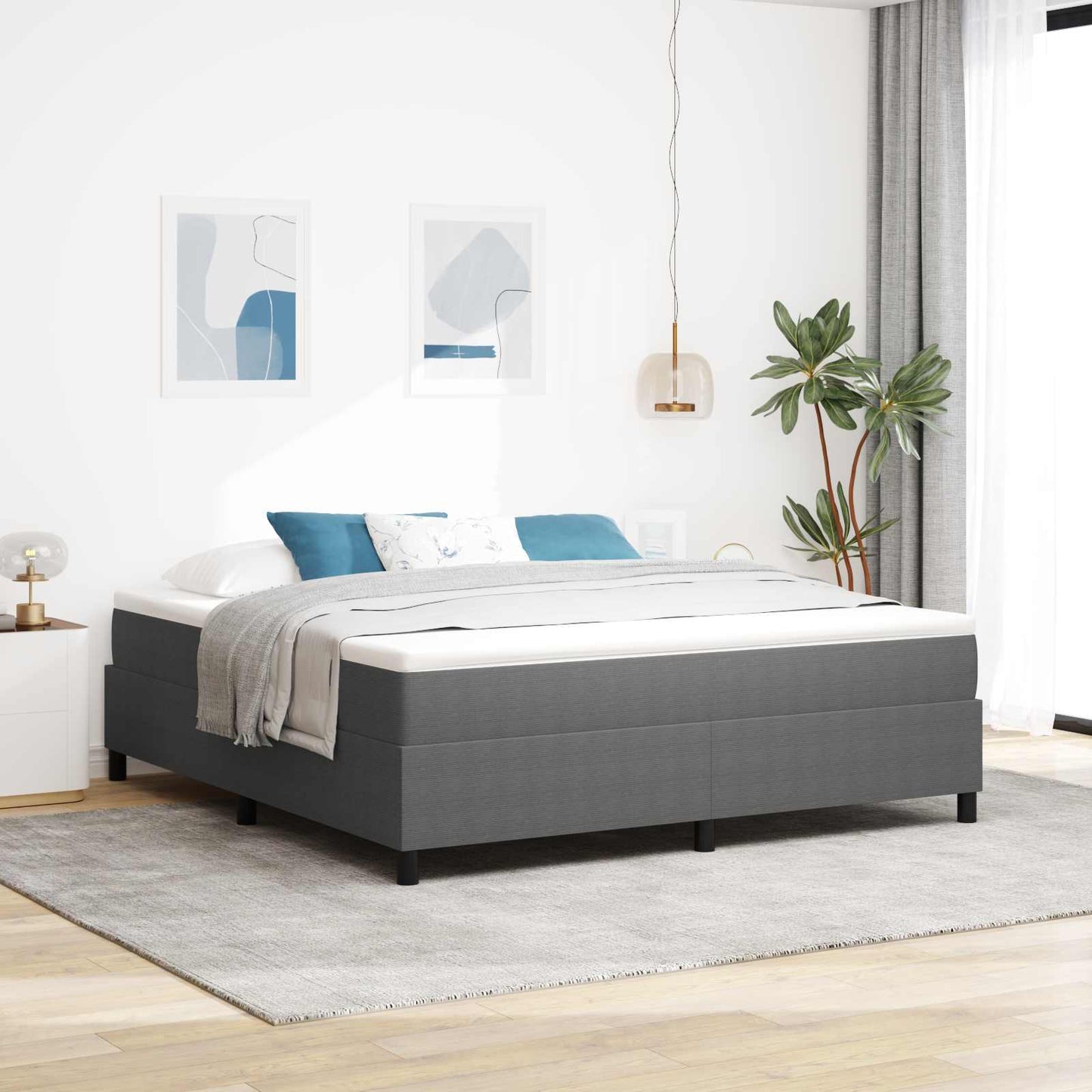 vidaXL Κρεβάτι πλατφόρμα Ανοιχτό γκρι 180 x 200 cm