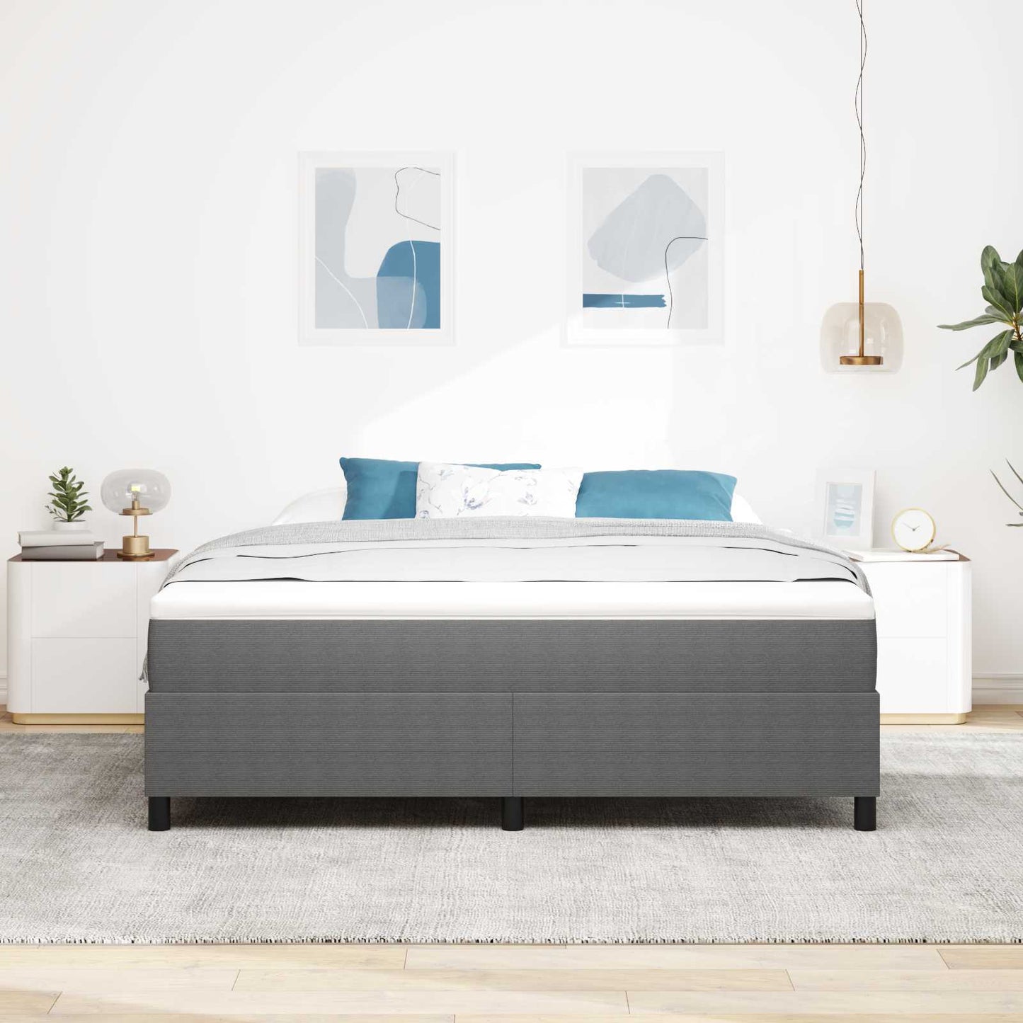 vidaXL Κρεβάτι πλατφόρμα Ανοιχτό γκρι 180 x 200 cm