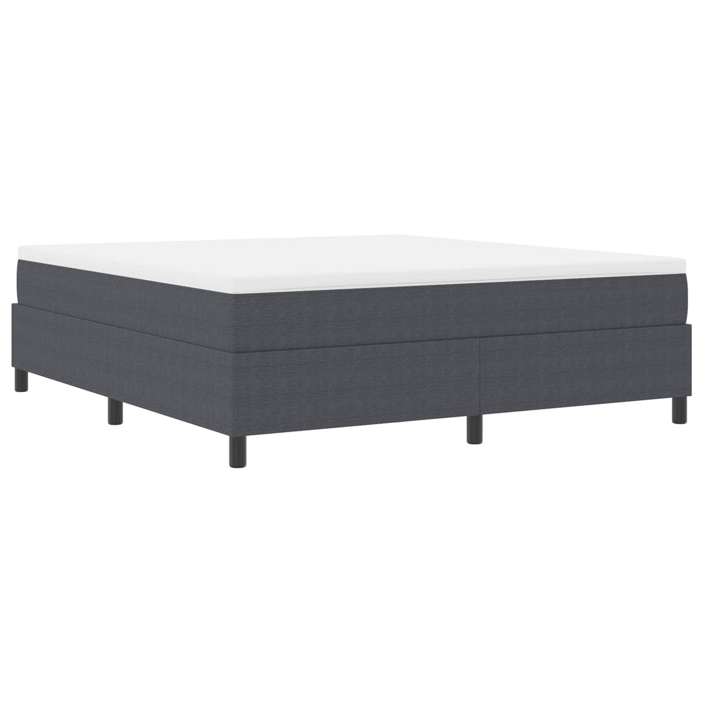 vidaXL Κρεβάτι πλατφόρμα Σκούρο Γκρι 180 x 200 cm Υφασμάτινο Κορντουρά