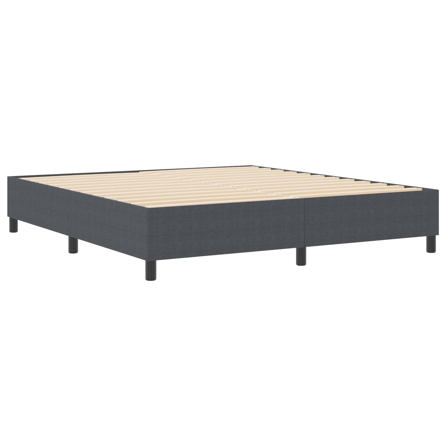 vidaXL Κρεβάτι πλατφόρμα Σκούρο Γκρι 180 x 200 cm Υφασμάτινο Κορντουρά