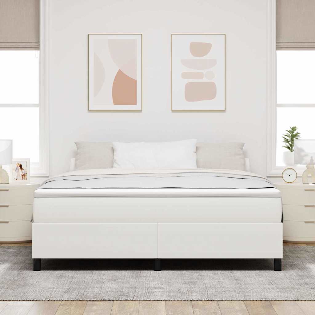 vidaXL Κρεβάτι πλατφόρμα Κρεμ 180 x 200 cm Υφασμάτινο Κορντουρά