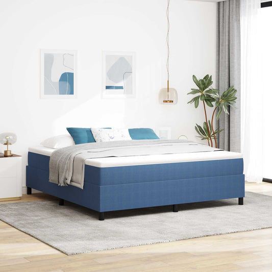 vidaXL Κρεβάτι πλατφόρμα Μπλε 180 x 200 cm Υφασμάτινο Κορντουρά