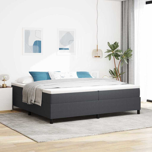 Κρεβάτι Box Spring vidaXL Σκούρο Γκρι 200x200 εκ Υφασμα Κορντούρα