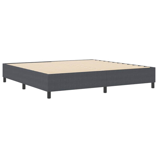 Κρεβάτι Box Spring vidaXL Σκούρο Γκρι 200x200 εκ Υφασμα Κορντούρα