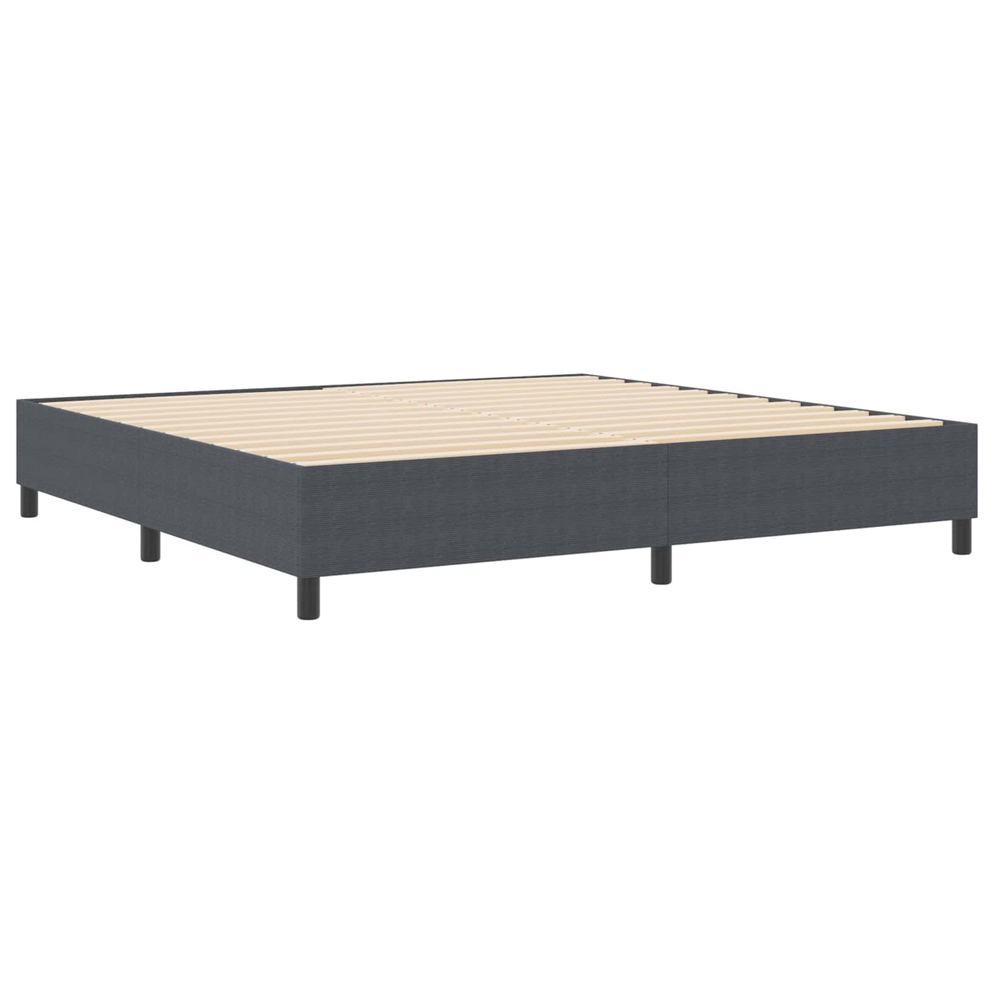 vidaXL Κρεβάτι πλατφόρμα Σκούρο Γκρι 200 x 200 cm Υφασμάτινο Κορντουρά