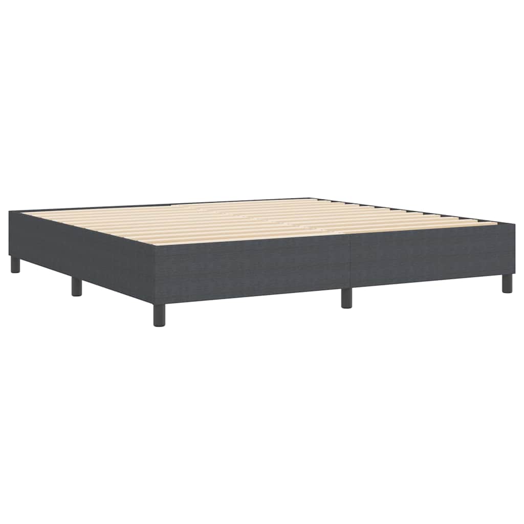 Κρεβάτι Box Spring vidaXL Σκούρο Γκρι 200x200 εκ Υφασμα Κορντούρα