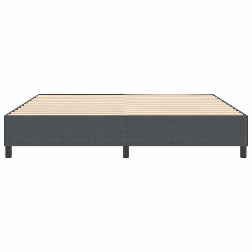 Κρεβάτι Box Spring vidaXL Σκούρο Γκρι 200x200 εκ Υφασμα Κορντούρα