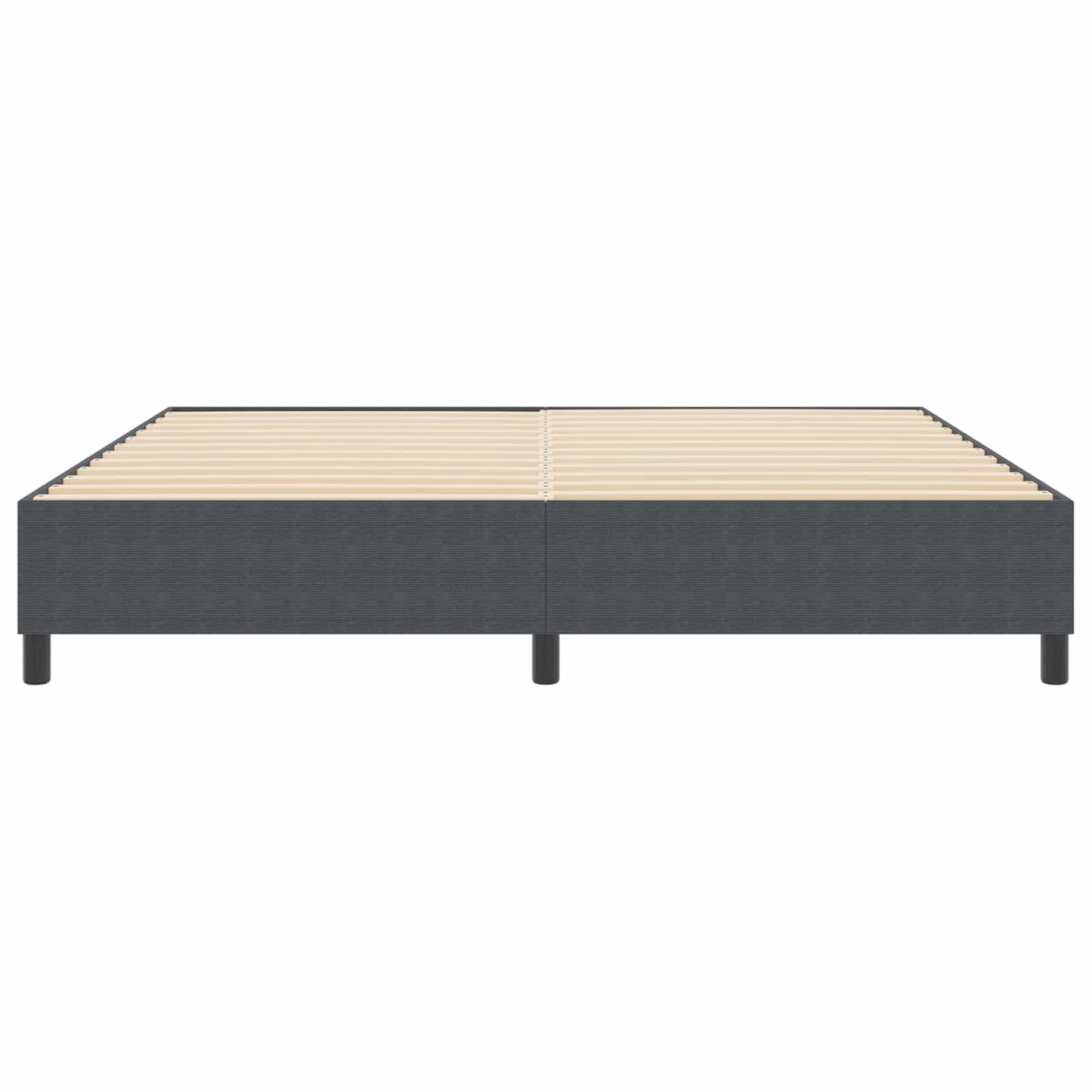 vidaXL Κρεβάτι πλατφόρμα Σκούρο Γκρι 200 x 200 cm Υφασμάτινο Κορντουρά