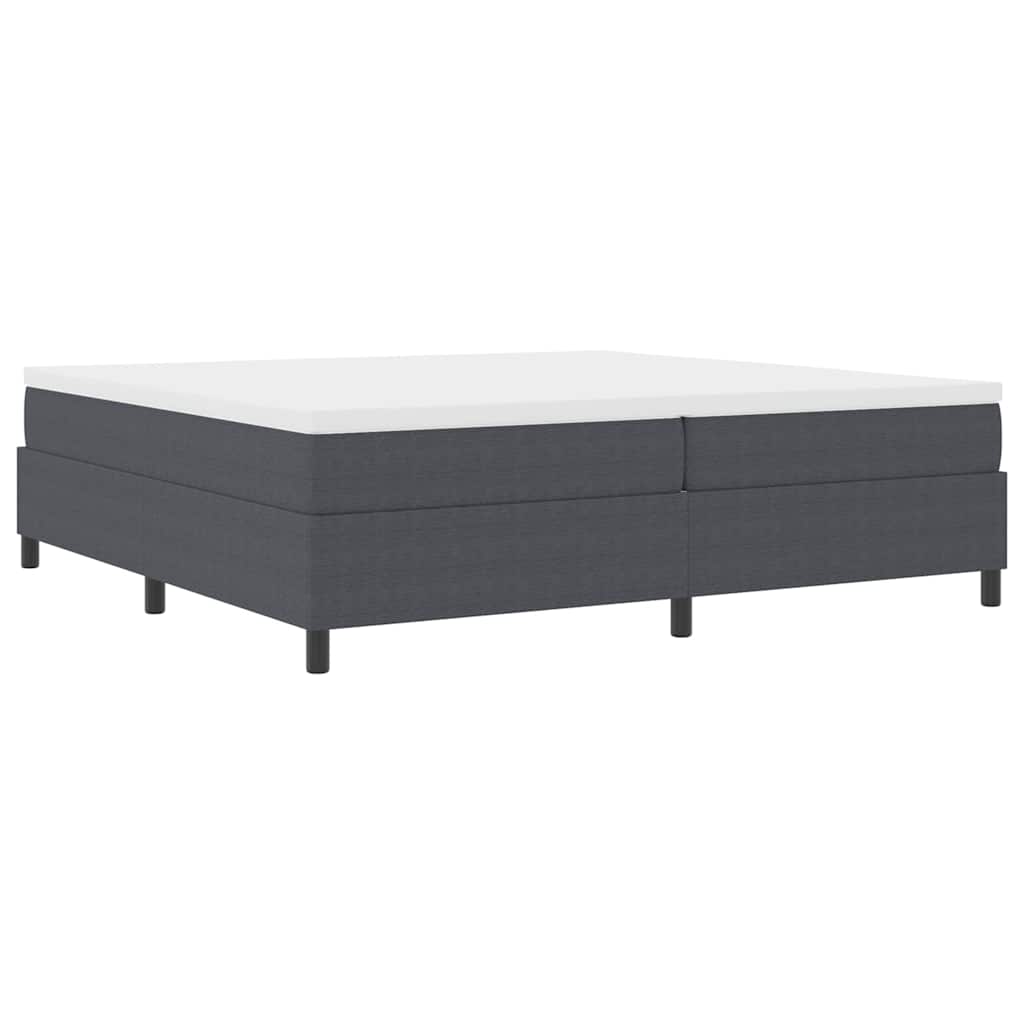 Κρεβάτι Box Spring vidaXL Σκούρο Γκρι 200x200 εκ Υφασμα Κορντούρα