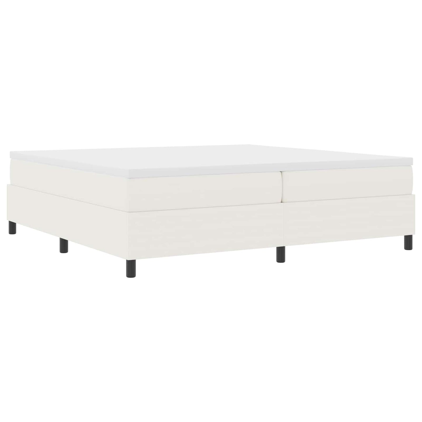 vidaXL Κρεβάτι πλατφόρμα Κρεμ 200 x 200 cm Υφασμάτινο Κορντουρά
