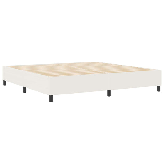 vidaXL Κρεβάτι πλατφόρμα Κρεμ 200 x 200 cm Υφασμάτινο Κορντουρά