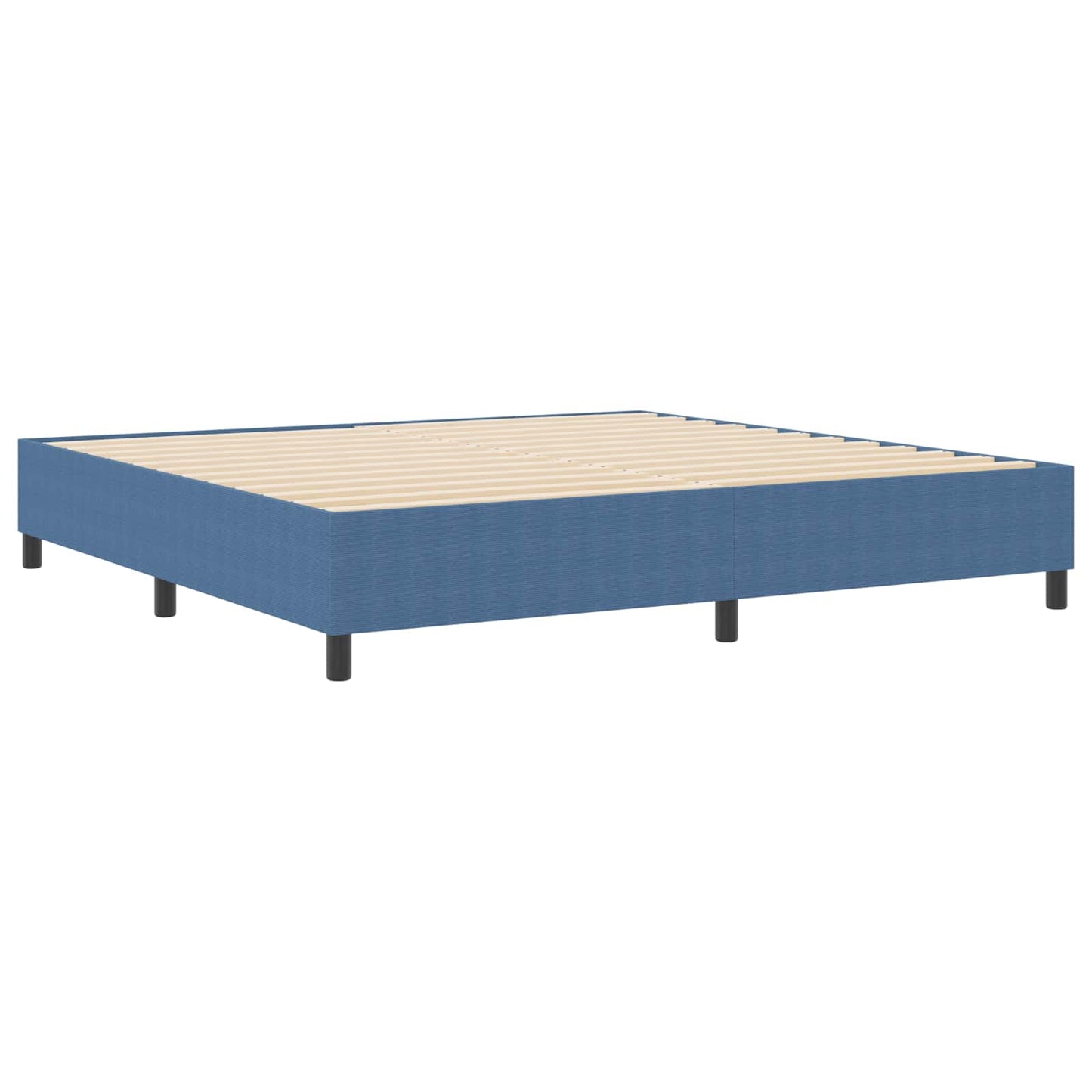 vidaXL Κρεβάτι πλατφόρμα Μπλε 200 x 200 cm Υφασμάτινο Κορντουρά