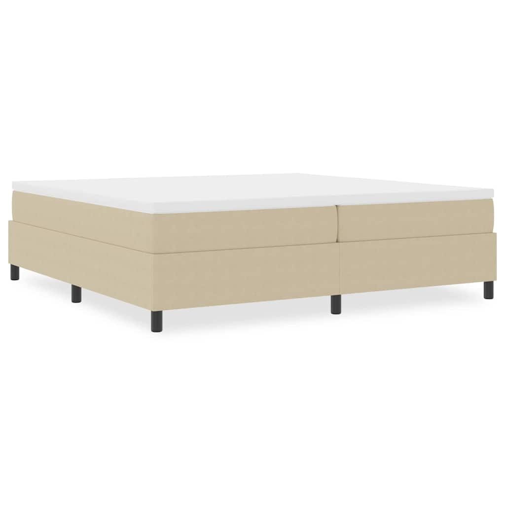 vidaXL Κρεβάτι Box Spring Ανοιχτό Πράσινο Γκρι 200x200 εκ. από Ψάθα