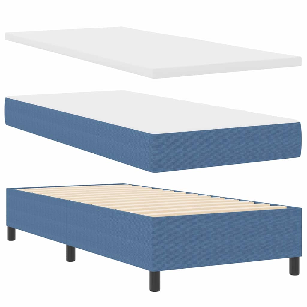 vidaXL Κρεβάτι με ελατήρια Μπλε και άσπρο 90 x 200 cm