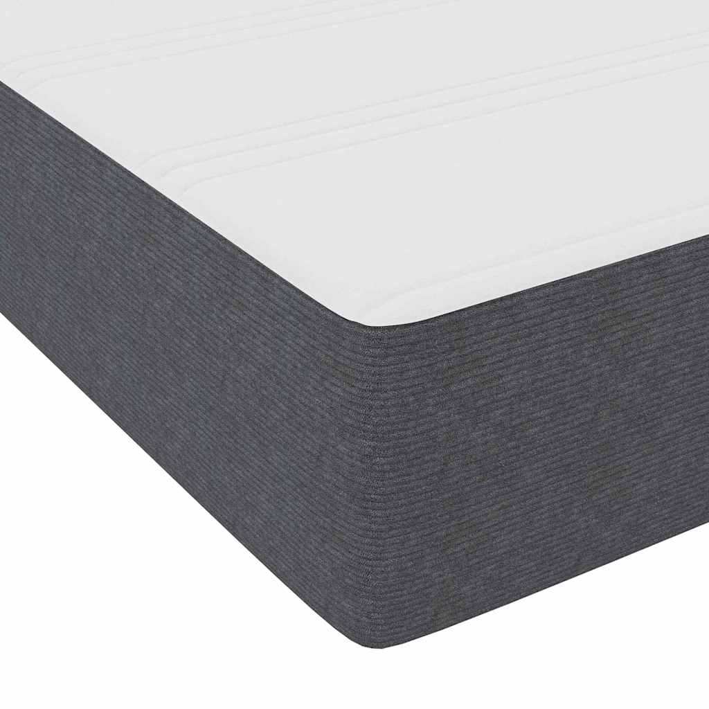 vidaXL Κρεβάτι Box Spring με Στρώμα σε Σκούρο Γκρι - 100 x 200 εκ., Ύφασμα Κορντούρας