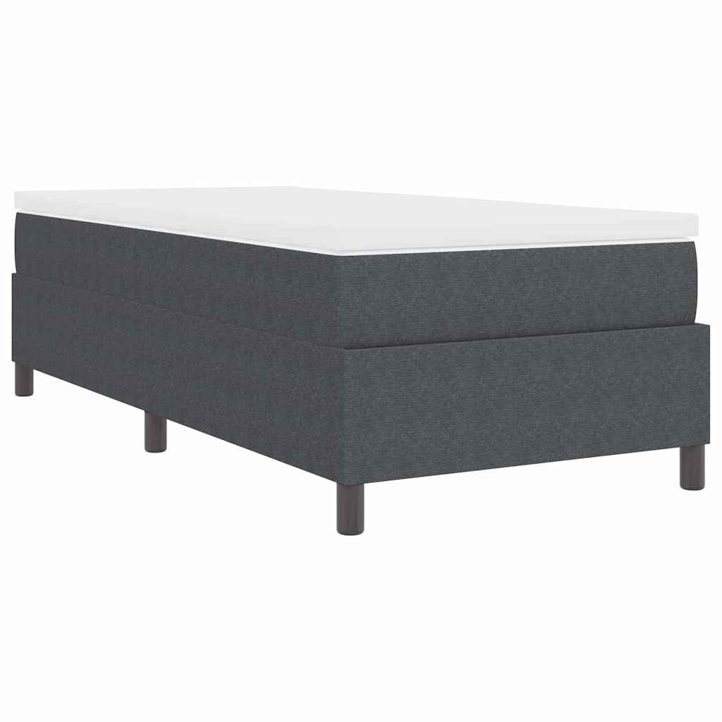 vidaXL Κρεβάτι Box Spring με Στρώμα σε Σκούρο Γκρι - 100 x 200 εκ., Ύφασμα Κορντούρας