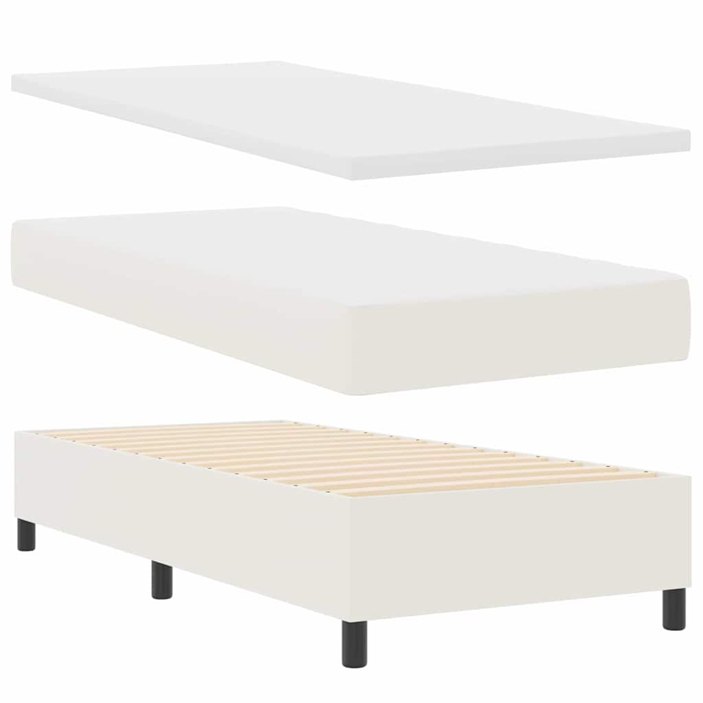 vidaXL Κρεβάτι με ελατήρια Κρέμα και Λευκό 100 x 200 cm