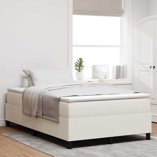 vidaXL Κρεβάτι με ελατήρια Κρέμα και Λευκό 120 x 190 cm